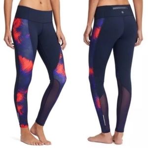Athleta Electro Cobalt Mesh Panel Ankle Legging